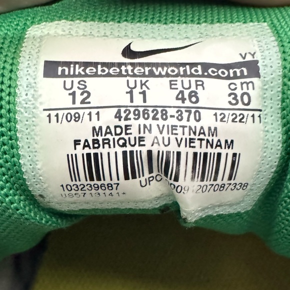 Mens Nike Waffle Trainer Green/Yellow/White Size 12 - Picture 4 of 9